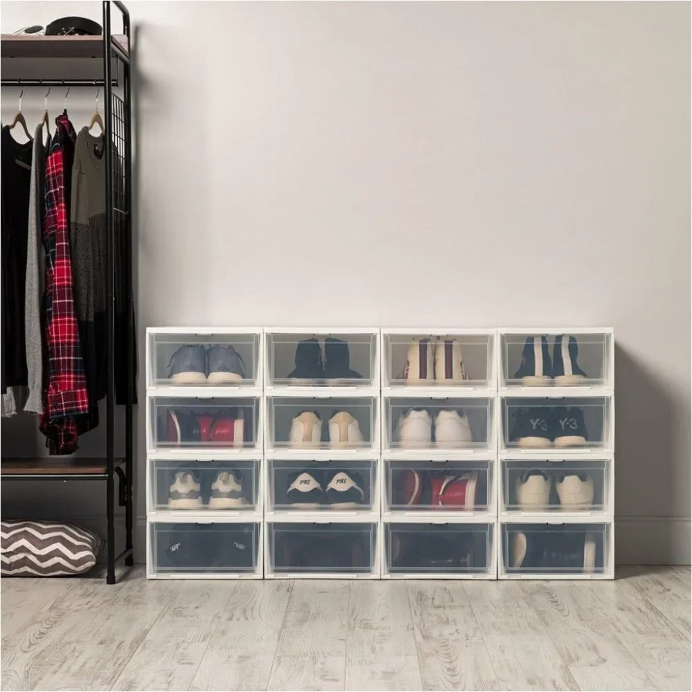 Shoe Storage Box Wide White Front Entry